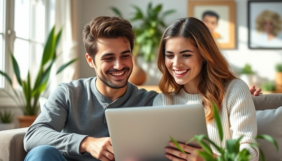 Smiling couple exploring tax refund strategies for home buying.