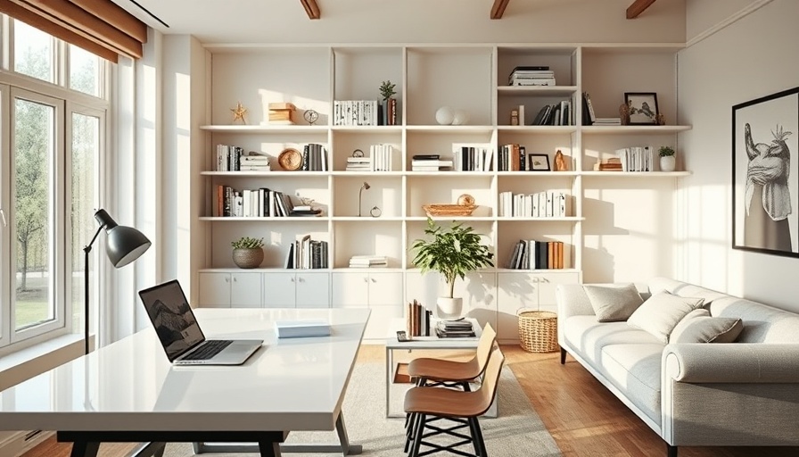 Modern home office with stylish furnishings and natural light.