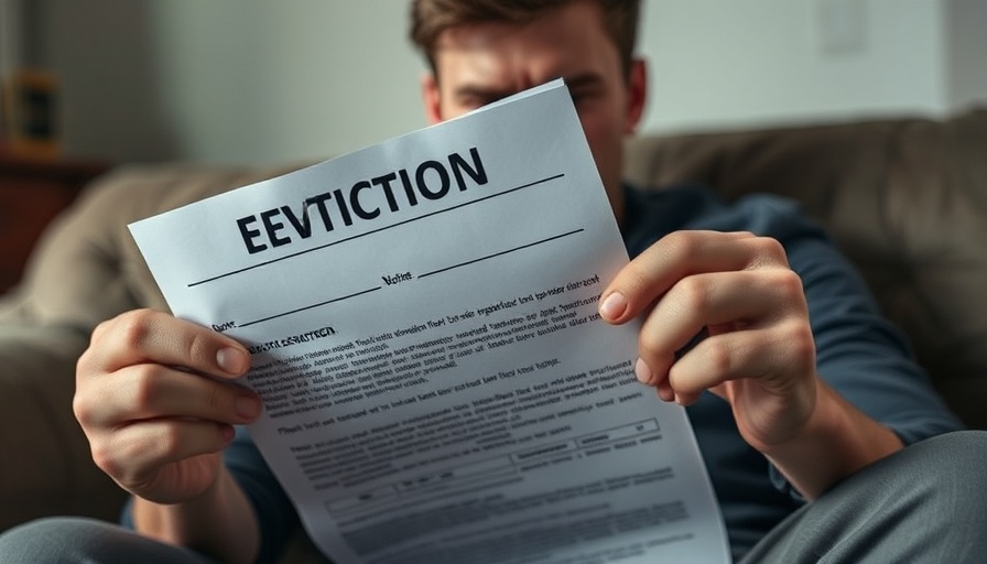 Person holding eviction notice, contemplating options.