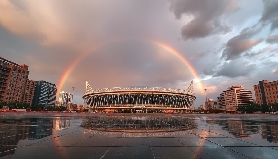 Rainy day at stadium with rainbow, Santa Clara Stadium Authority financial request