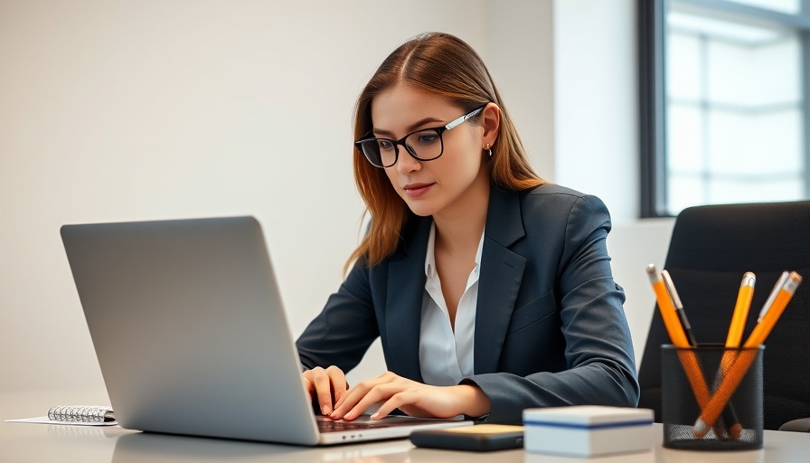 Focused professional in an office working on legal tech startup mergers.