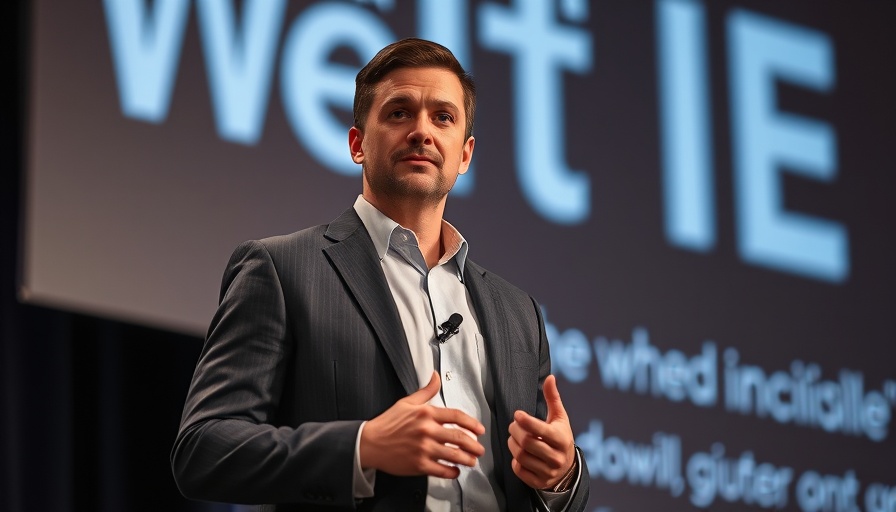 Confident man speaking at event, highlights Spotify contract.