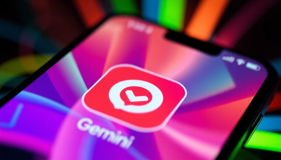 Close-up of Gemini app logo on smartphone, vibrant colors.