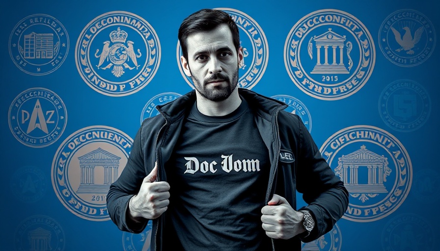 Man in doge shirt with financial symbols, US federal spending record theme.