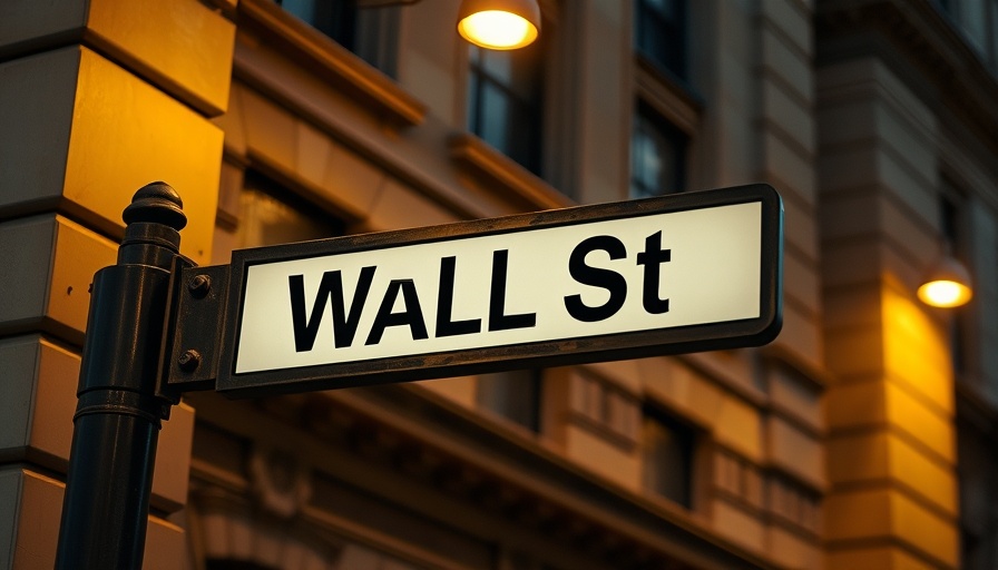 Wall Street sign illuminated at dusk by a streetlight.
