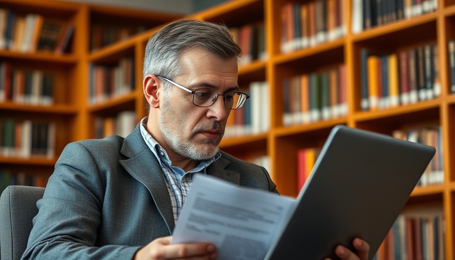 Focused man navigating debt validation letters at a desk.