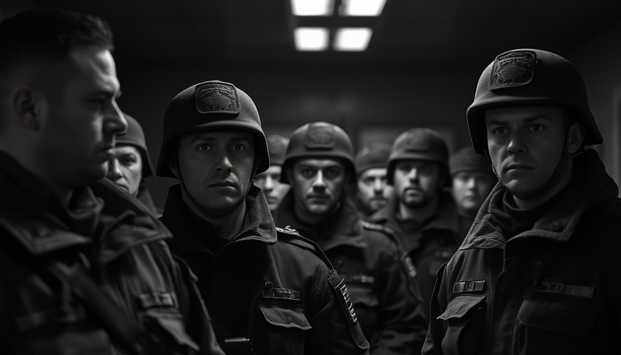 Ukrainian soldiers stand together, symbolic of resilience.