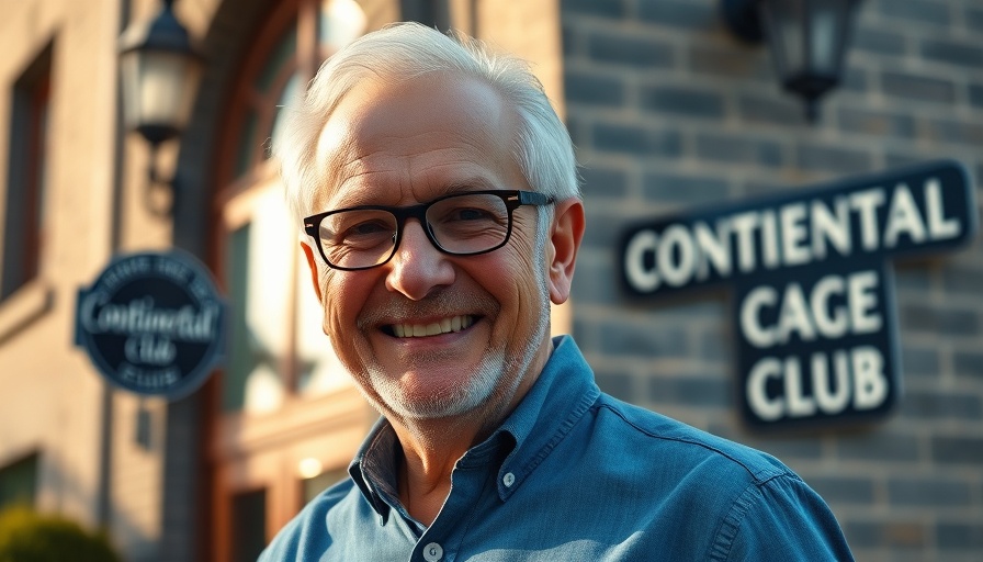 Terrible Tom Bowden biography, man smiling outside Continental Club.