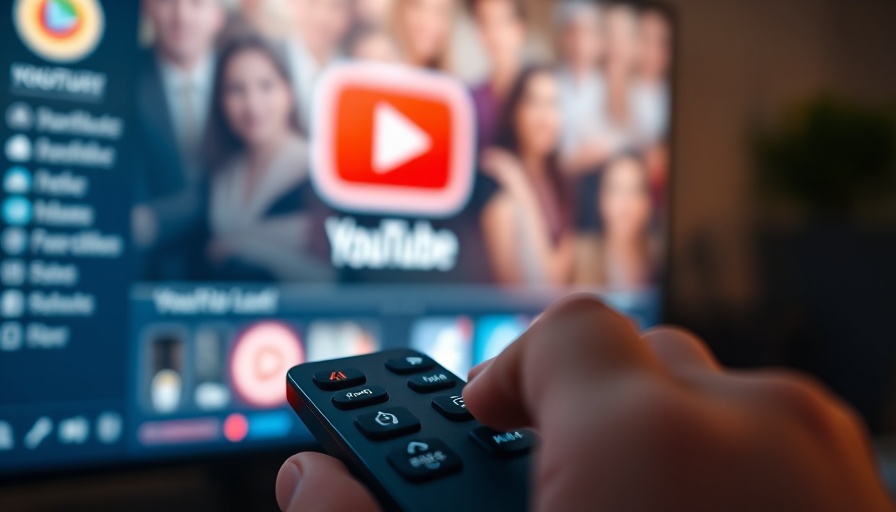 Remote control aimed at YouTube logo highlighting programming issues.