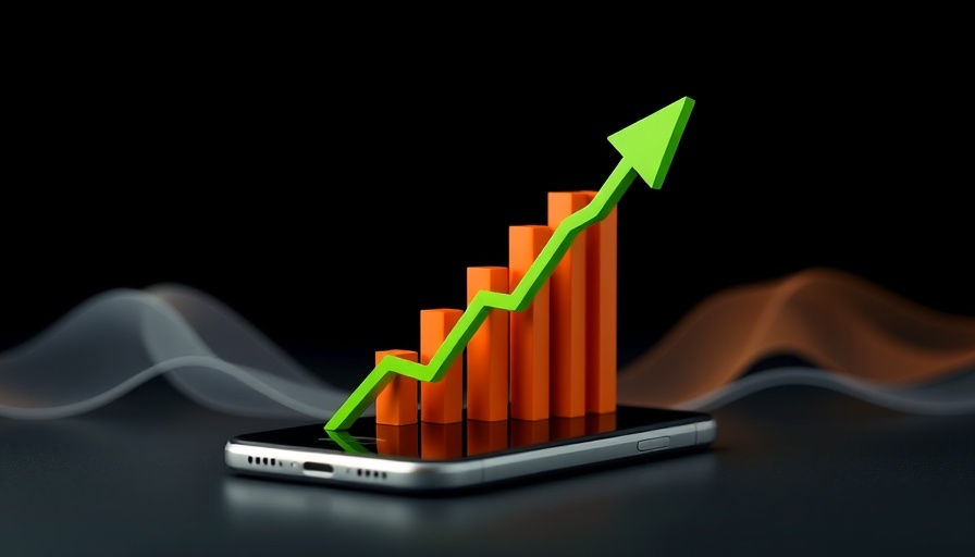 Financial growth chart on smartphone, illustrating Vietnam reviewing duties on US LNG.