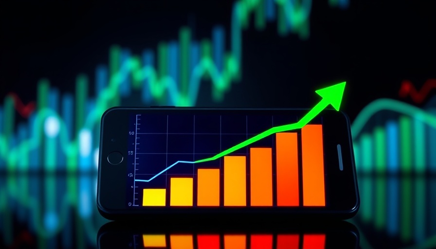 Financial growth graph on smartphone, Atkore Inc class action lawsuit.