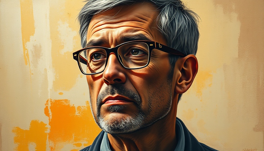 Realistic portrait painting of a man wearing glasses.
