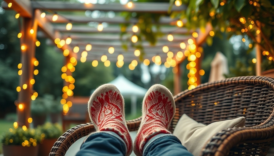 Relaxing under string lights, invest in real estate for retirement.