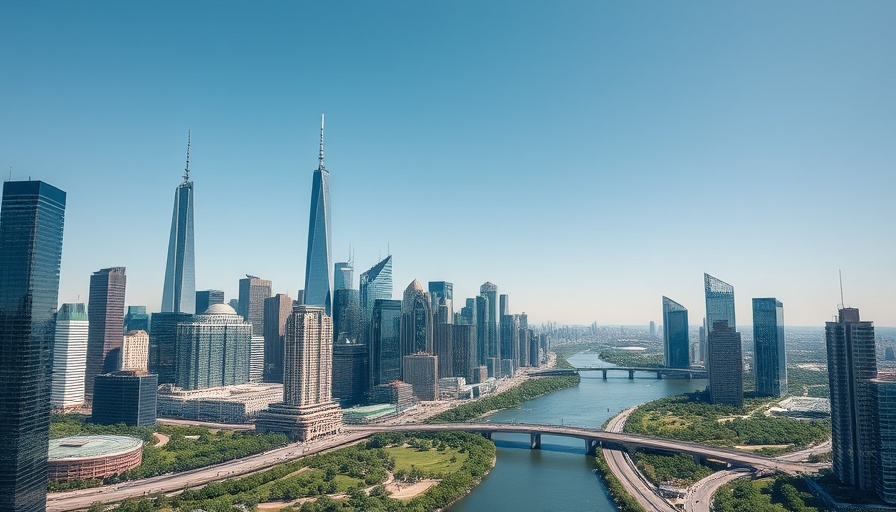 China's renewable energy transition in a modern urban cityscape.