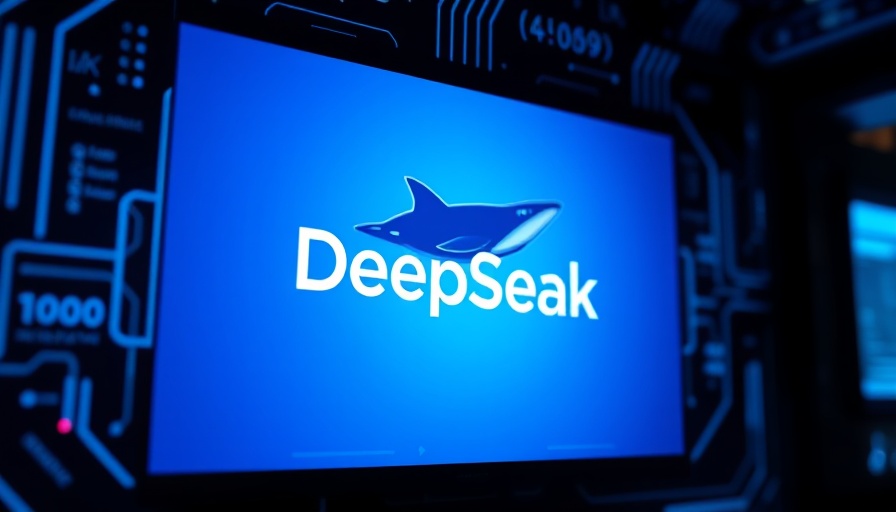 DeepSeek AI startup monitoring logo on blue digital screen