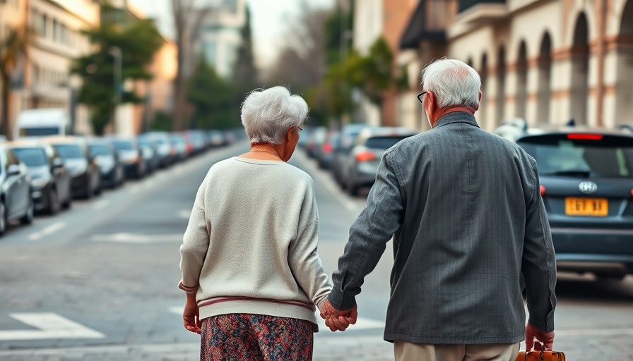Elderly couple strolling hand in hand, illustrating Sun Life MyRetirementIncome product benefits.
