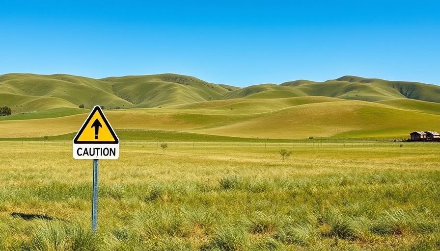 Field in Novato with caution sign, potential housing project site
