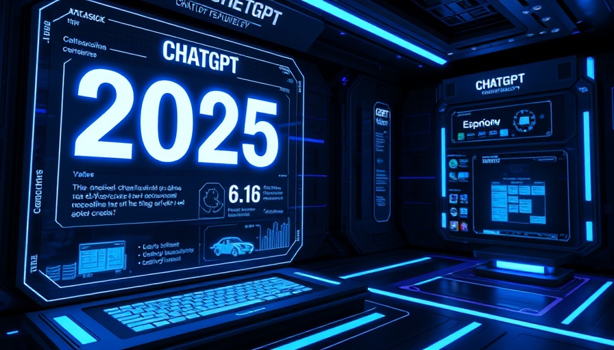 Futuristic interface showcasing ChatGPT features 2025, holographic elements.
