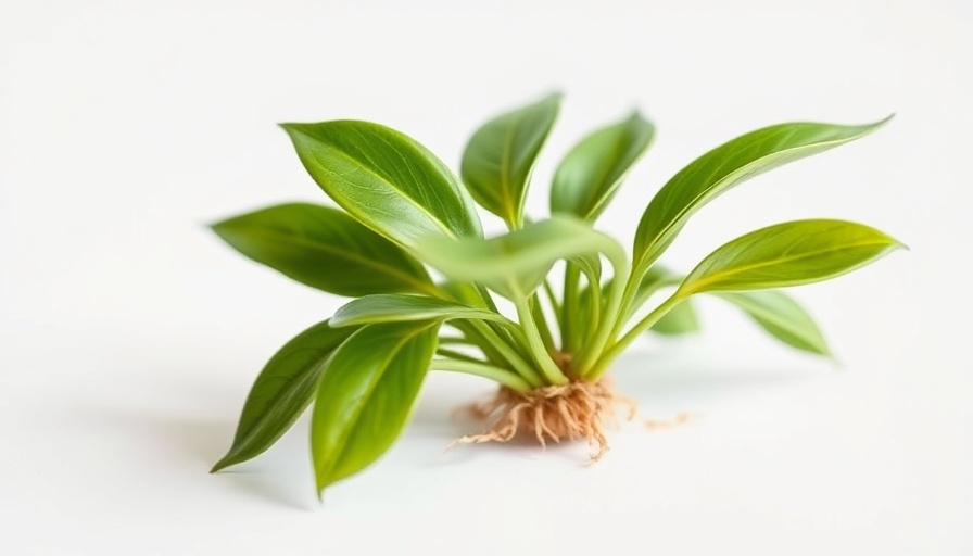 Houseplant cutting with roots on white surface, methods for propagating houseplants