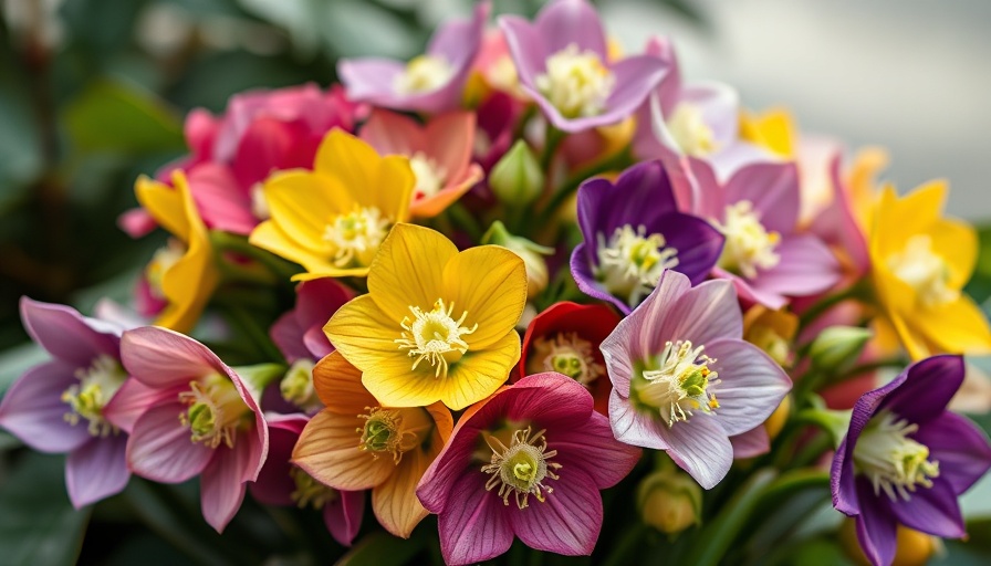 Colorful hellebore flowers in full bloom for gardening enthusiasts