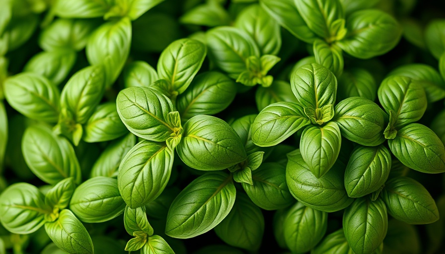 Lush green basil leaves, ideal for gardening tips.