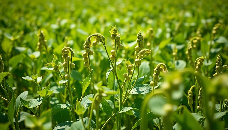 Lush green chickpea plants growing in vibrant field.