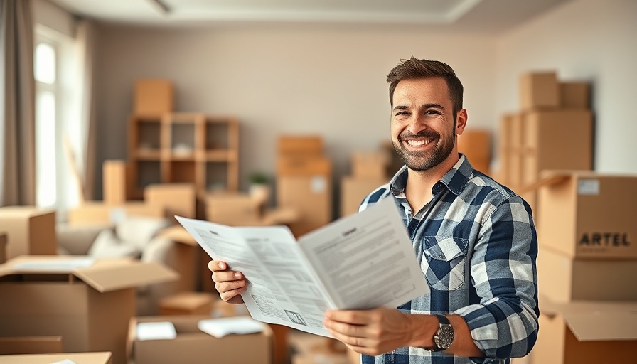 Cheerful man managing renovation stress, assembling furniture, bright room.