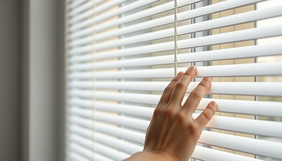 Hand demonstrating the correct way to close blinds, modern home.