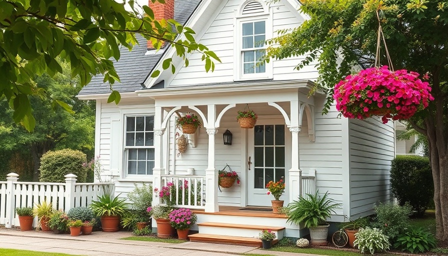 Charming Victorian-style home with DIY decor and lush landscaping.