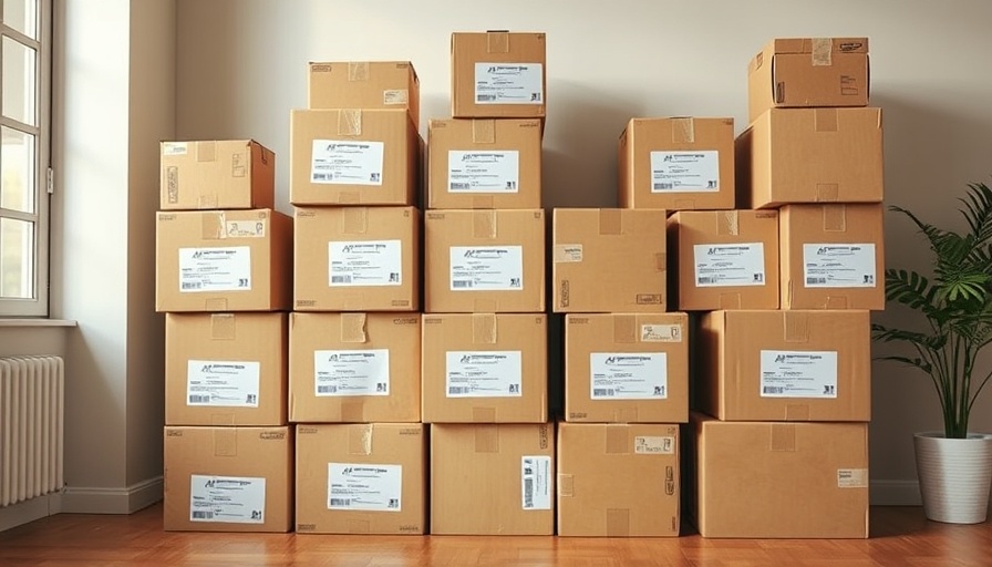 Stacked moving boxes for efficient relocation.