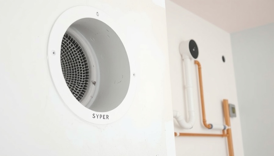 Residential dryer ductwork installation setup in wall.