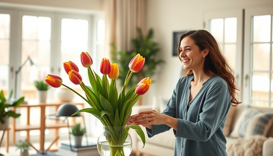Spring decor ideas: Inviting living room with bright spring decorations.