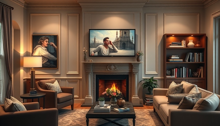 Transform your TV into wall art in a cozy living room.