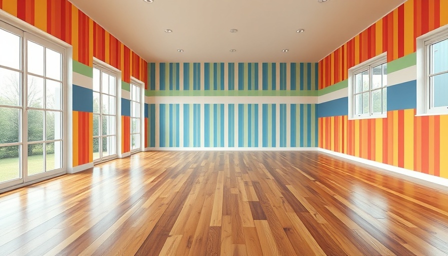 Colorful room with polyurethane floor finish, vibrant walls, polished wood.