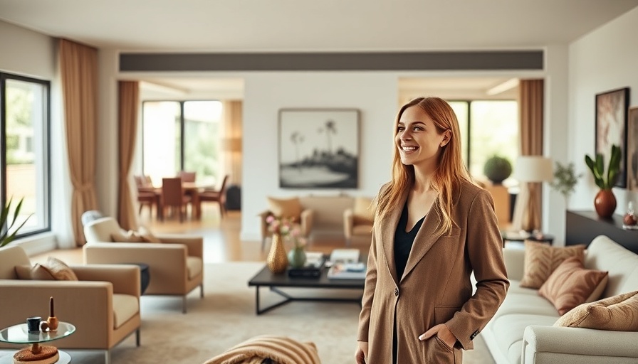 Nancy Meyers interior design tips with stylish decor and woman smiling.