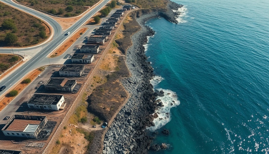 Aerial shot of burned homes along a California coast, highlighting impact on insurance.