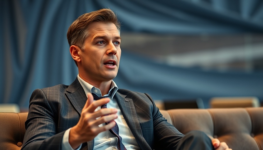 Businessman discussing feedback at a conference.