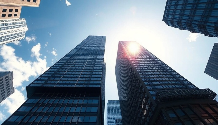 Modern skyscrapers in urban setting under blue sky, Jane Street London office expansion.
