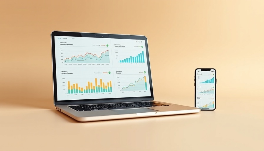 Modern laptop and phone showing analytics for startups charging services