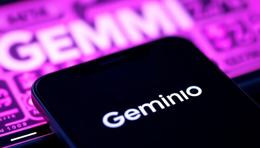 Gemini logo on smartphone screen with vibrant background.