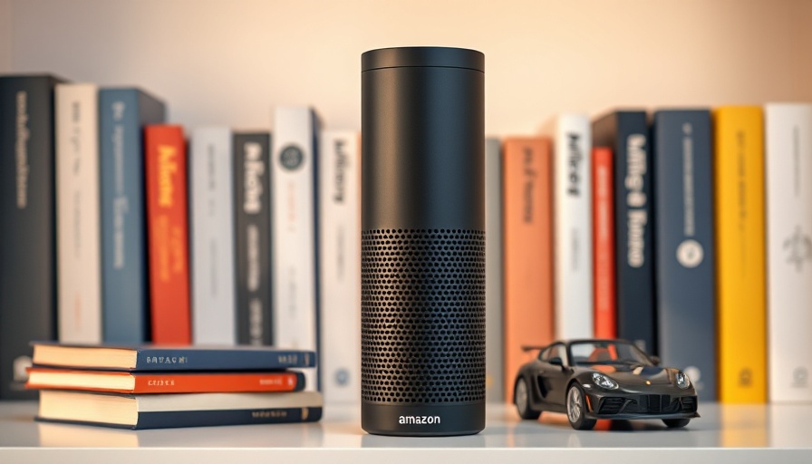 Amazon Echo surrounded by books discusses voice recordings privacy.