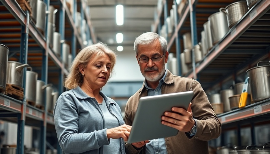Mature couple managing inventory highlights stagflation risks and economic uncertainty.