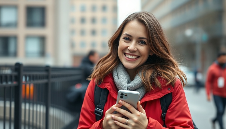 Woman smiling outside in red jacket, related to UK welfare reform