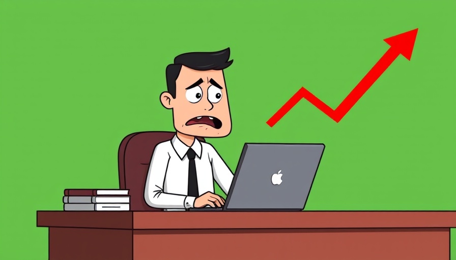 Cartoon of stressed worker at laptop with falling trend, how to spot a low performer