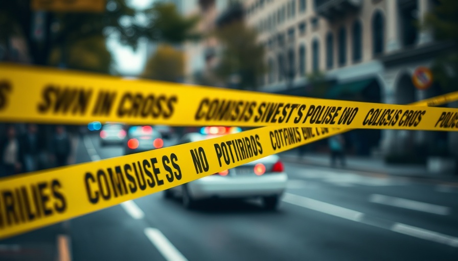 Police line tape across a street indicating red flag laws in a crisis.