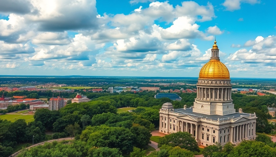 Scenic view of Iowa State Capitol in one of the cheapest states to buy a house.