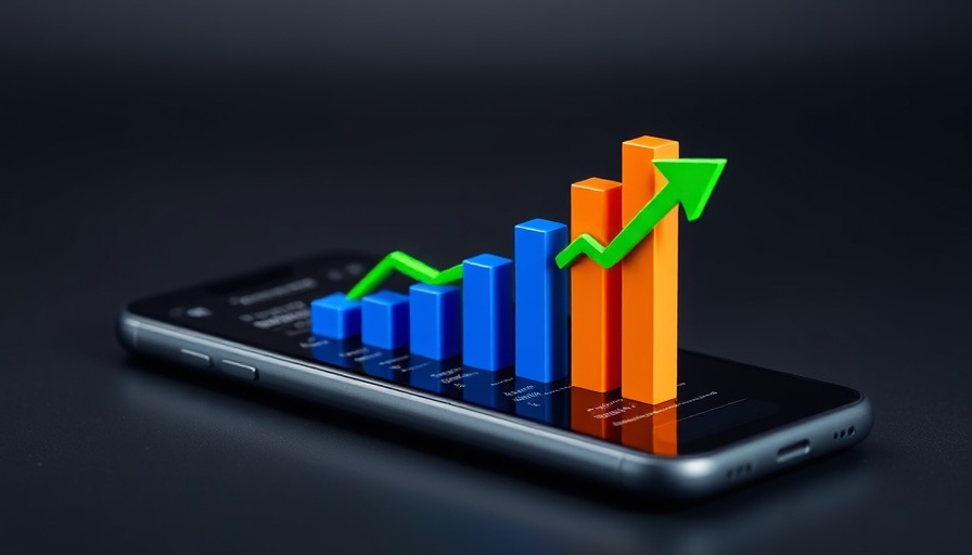 3D financial growth graph on smartphone, possibility of US recession.