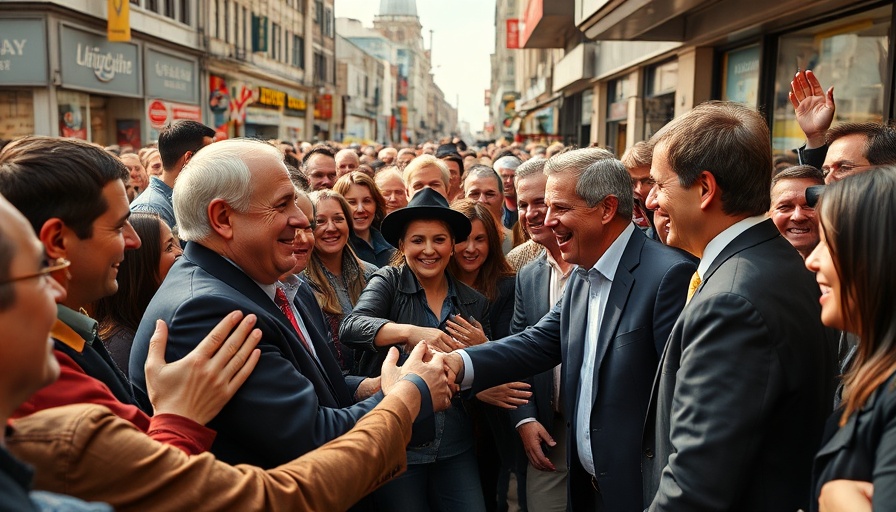 Northern Ireland Transatlantic Alliance: charismatic leader greeting enthusiastic crowd.