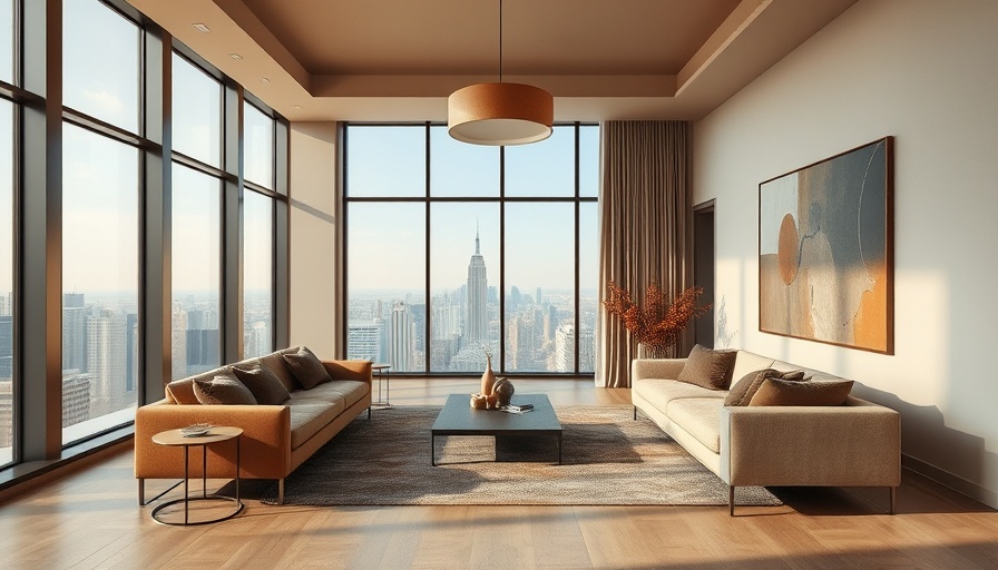 Elegant minimalist living room decor with modern furniture and artwork.