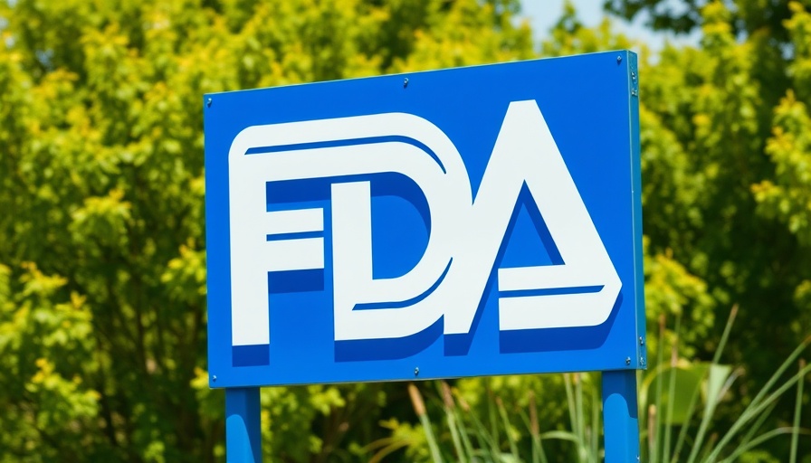 Close-up of FDA sign outdoors related to FDA Ban on Red Dye No. 3.